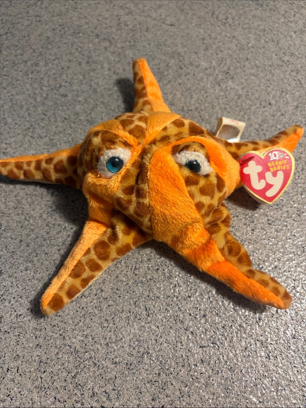 Beanie Baby Orange Spotted Starfish Plush